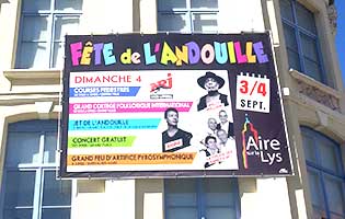 Bâche de la fête de l'Andouille à Aire-sur-la-Lys